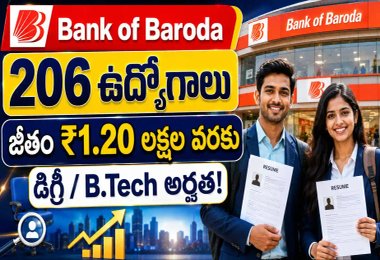 బ్యాంక్ ఆఫ్ బరోడాలో 206 మేనేజర్, టెక్నికల్ ఆఫీసర్ ఉద్యోగాలకు నోటిఫికేషన్ విడుదల!