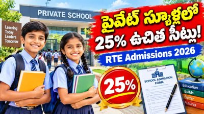 Telangana RTE Admissions : పేద విద్యార్థులకు ప్రైవేట్ స్కూళ్లలో 25% ఉచిత సీట్లు.. దరఖాస్తులు ఎప్పటి నుంచి?