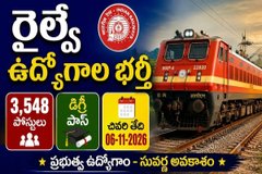 Indian Railway Recruitment 2026: డిగ్రీ అర్హతతో రైల్వేలో 3,548 ఉద్యోగాల భర్తీ.!