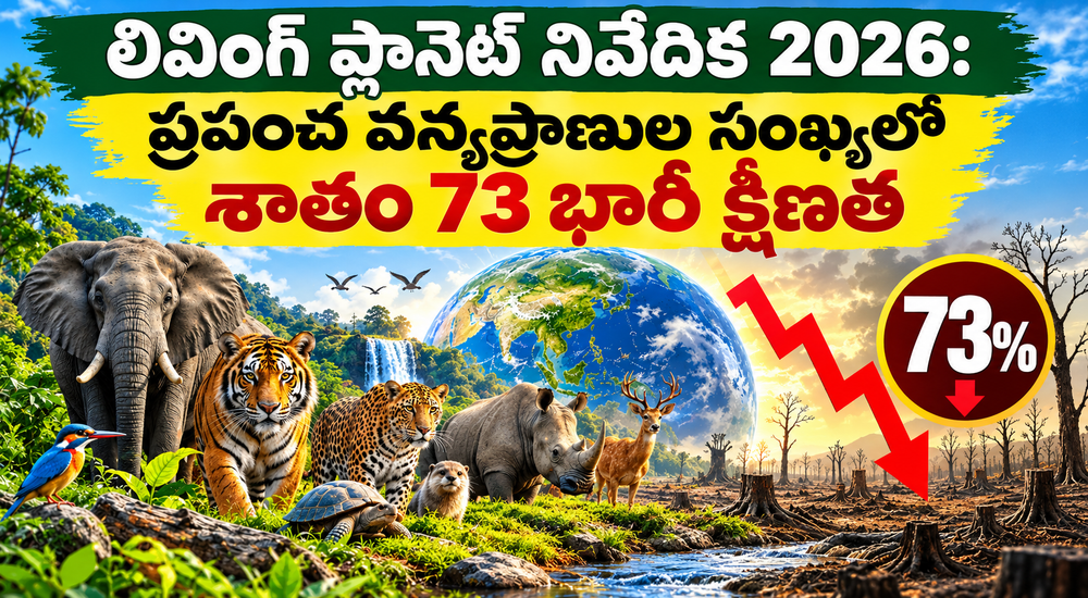 లివింగ్ ప్లానెట్ రిపోర్ట్ 2026: ప్రపంచ వన్యప్రాణుల సంఖ్యలో 73% తగ్గుదల