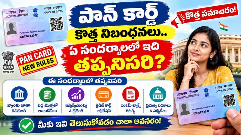 New PAN Card Rules: పాన్ కార్డ్ కొత్త నిబంధనలు.. ఏ సందర్భాలలో ఇది తప్పనిసరి? కొత్త సమాచారం.!