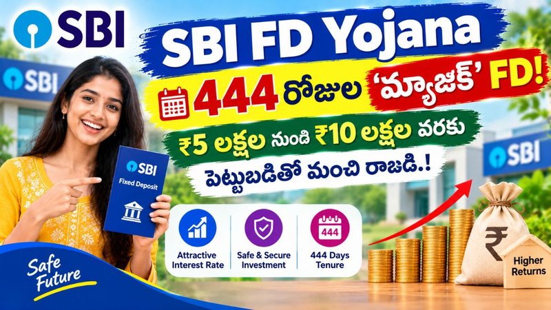 SBI FD Yojana: SBI 444 రోజుల 'మ్యాజిక్' FD! ₹5 లక్షల నుంచి ₹10 లక్షల వరకు పెట్టుబడితో మంచి రాబడి.!