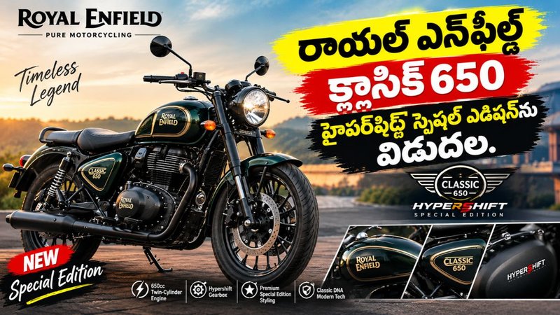 Royal Enfield Classic 650: రాయల్ ఎన్ఫీల్డ్ క్లాసిక్ 650 హైపర్షిఫ్ట్ స్పెషల్ ఎడిషన్ను విడుదల చేసింది.!