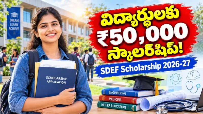 SDEF India Scholarship: విద్యార్థులకు ఏడాదికి ₹50,000 స్కాలర్‌షిప్.. అర్హతలు, దరఖాస్తు విధానం ఇదే..!