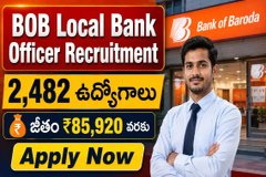 డిగ్రీ విద్యార్థులకు గుడ్ న్యూస్ - BOBలో 2,482 లోకల్ బ్యాంక్ ఆఫీసర్ పోస్టుల.!