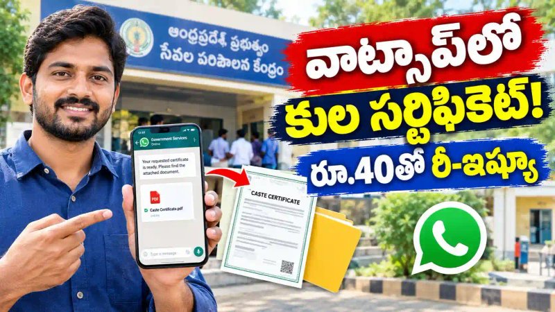 AP Caste Certificate: ఏపీలో కుల ధ్రువీకరణ పత్రం రూ.40తో వాట్సాప్‌లోనే పొందండి - పూర్తి విధానం ఇదే..!