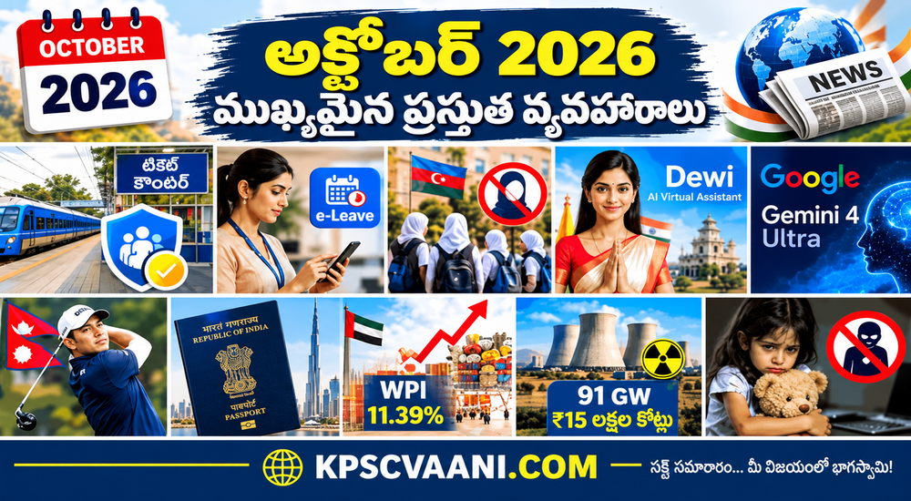 ప్రధాన ప్రస్తుత సంఘటనలు: 19-10-2026