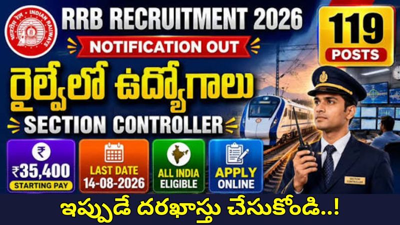 భారతీయ రైల్వేలో 119 సెక్షన్ కంట్రోలర్ ఉద్యోగాలు - గ్రాడ్యుయేట్లకు భారీ అవకాశం..!