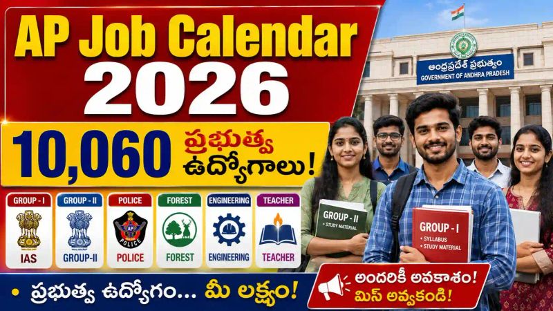 AP Job Calendar 2026: నిరుద్యోగులకు గుడ్‌న్యూస్ - 10,060 ప్రభుత్వ ఉద్యోగాలతో జాబ్ క్యాలెండర్..!