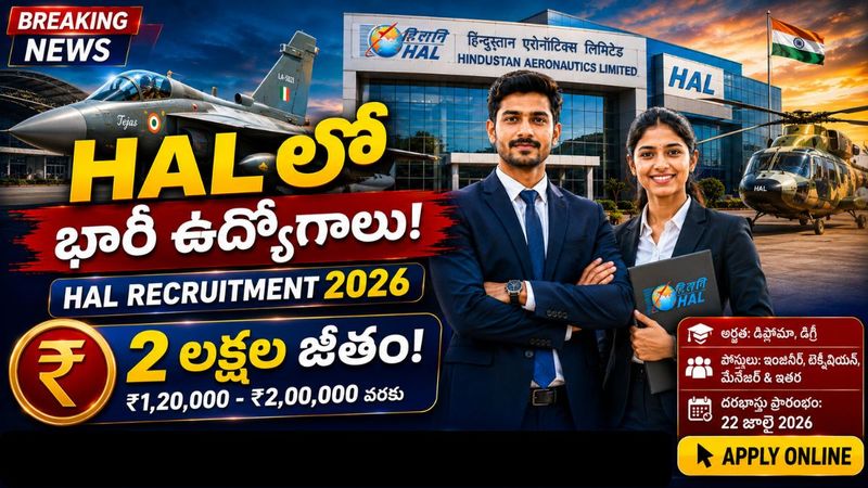 HAL రిక్రూట్‌మెంట్ 2026 : హిందుస్థాన్ ఏరోనాటిక్స్‌లో 30 ఉద్యోగాలు - నెలకు ₹2 లక్షల వరకు జీతం, ఇప్పుడే దరఖాస్తు చేసుకోండి..!