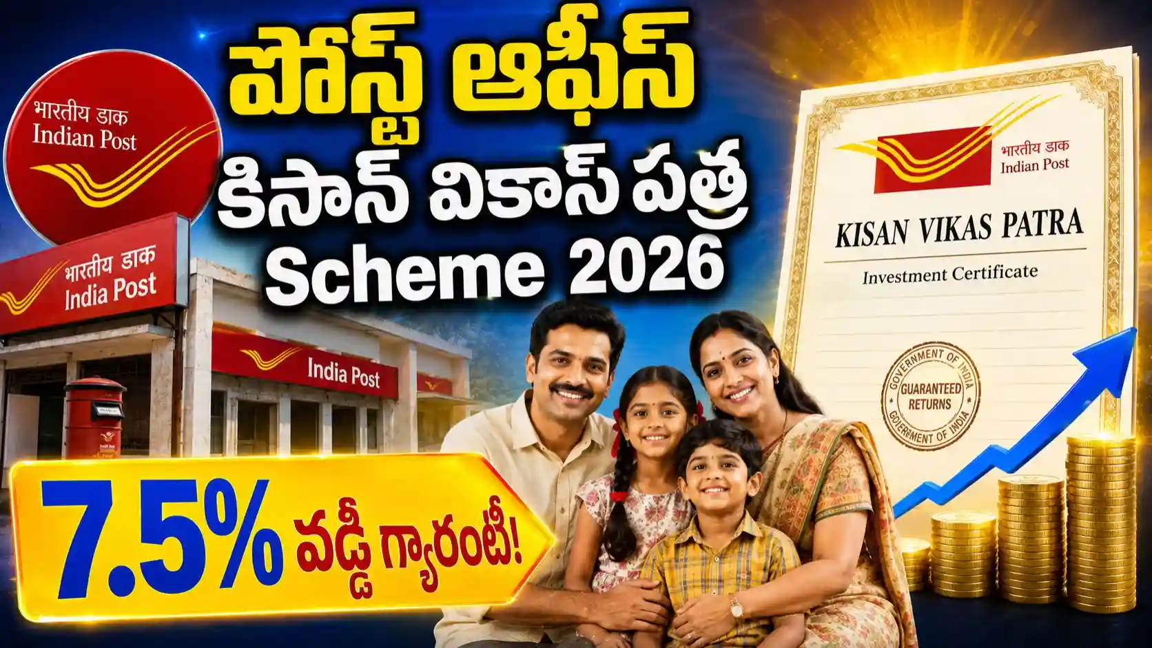 Post Office KVP Scheme : 7.5% వడ్డీతో 115 నెలల్లో డబ్బు డబుల్..!