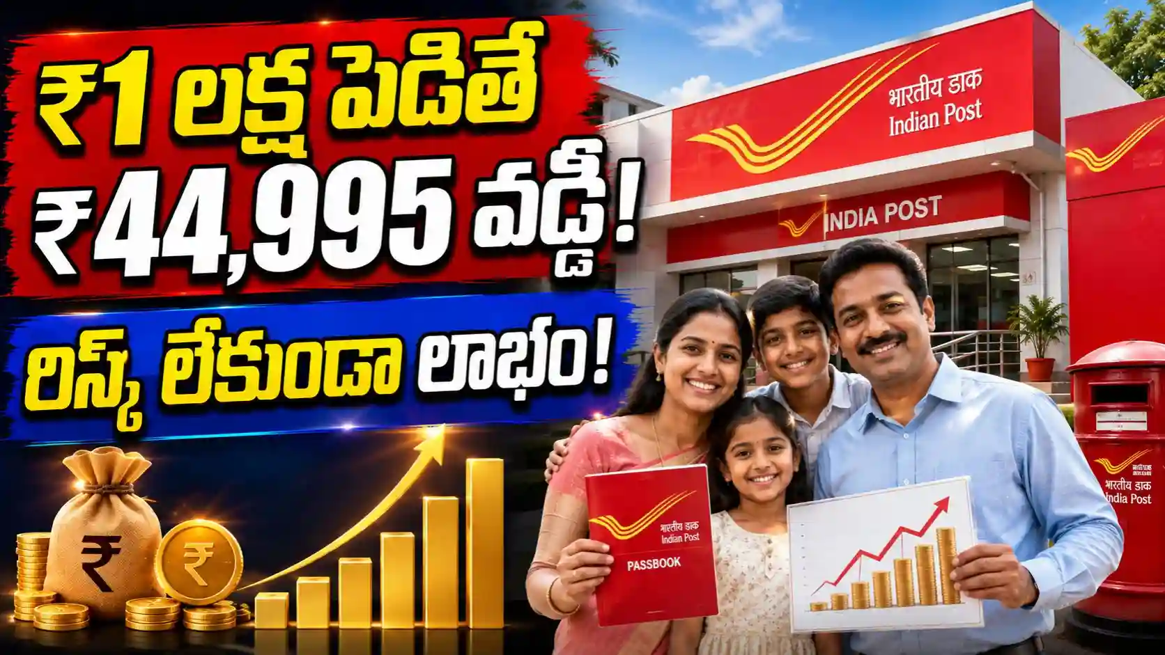 మీరు లక్ష రూపాయలు డిపాజిట్ చేస్తే, మీకు వడ్డీగా ₹44,995 లభిస్తాయి!