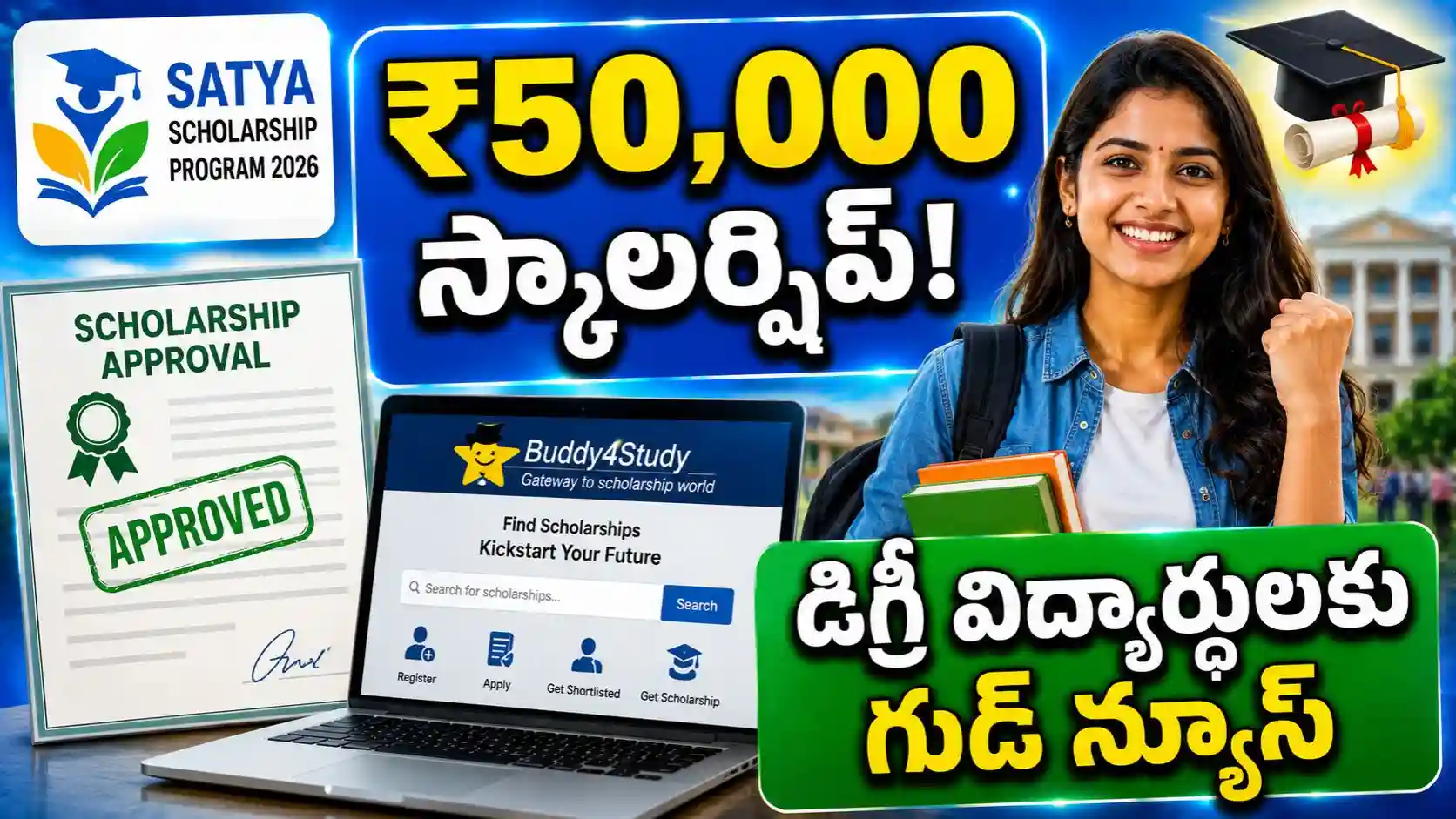 Satya Scholarship : డిగ్రీ విద్యార్థులకు ఏటా రూ.50,000 వరకు స్కాలర్షిప్!